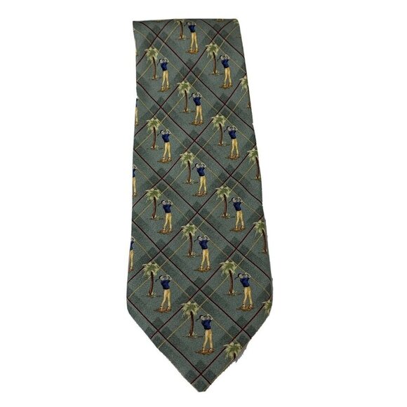 Tommy Bahama NEW Mens Hand Made Neck Tie 100% Silk Multicolor Golf Tropical - Picture 1 of 7